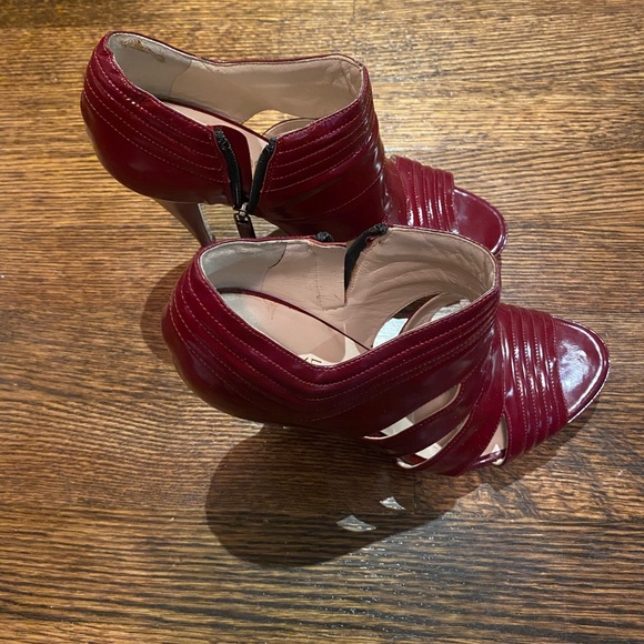 Coye Nokes Red Leather Ankle Booties Size 37 or US 7 - Picture 2 of 7